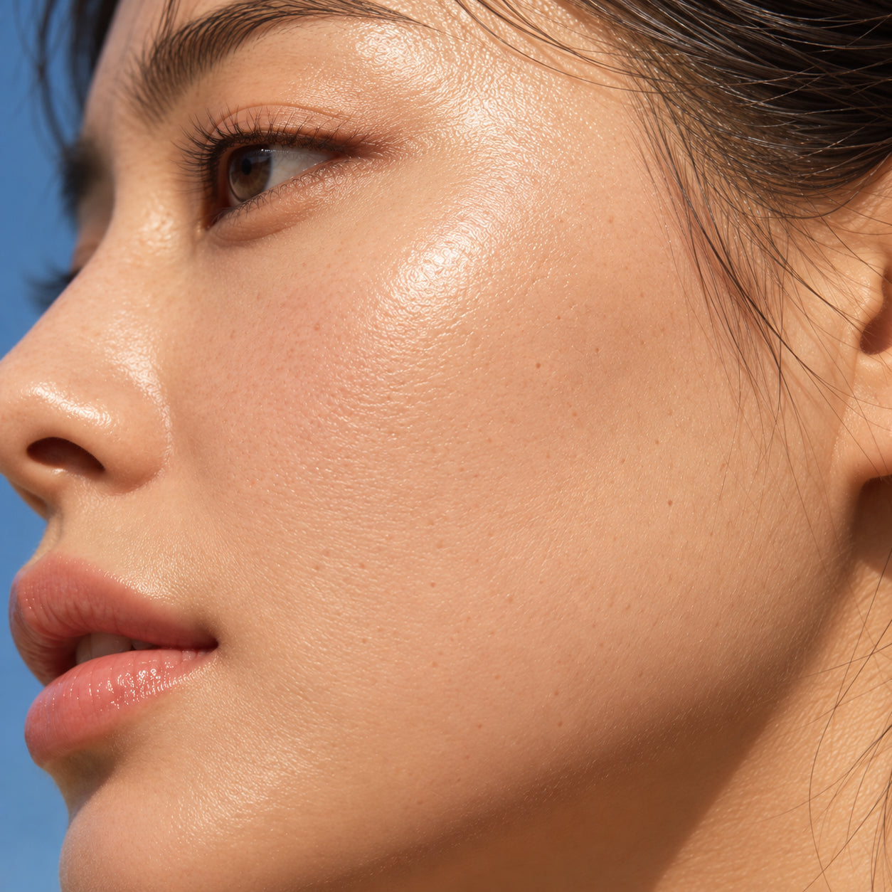 Smooth hydrated facial skin